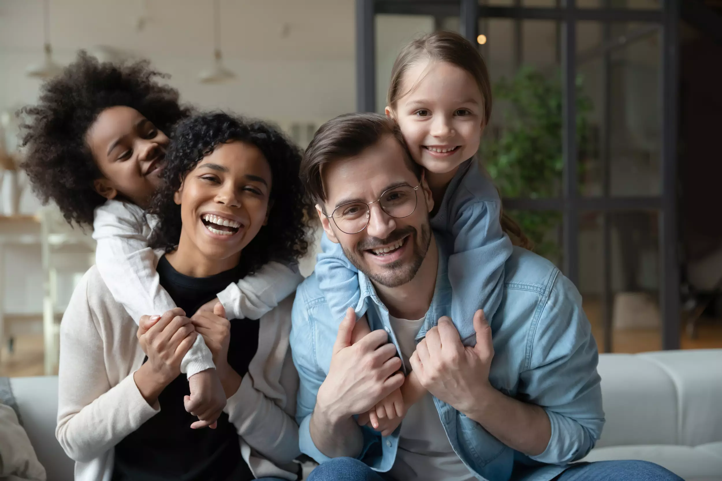 Young smiling family